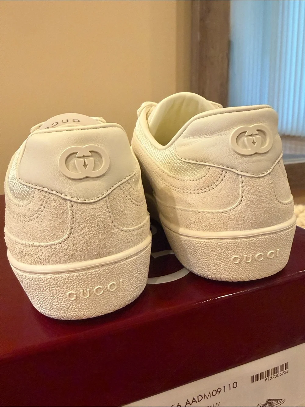 Gucci G75 GG Suede & Knit Low Top Sneaker